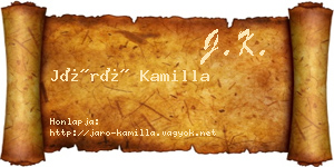 Járó Kamilla névjegykártya