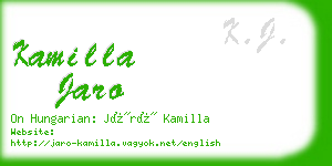 kamilla jaro business card